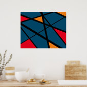Grote kleurrijke moderne geometrische abstracte ku poster (Keuken)