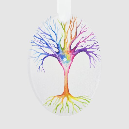 Grote kleurrijke neurale boom ornament (voorkant)
