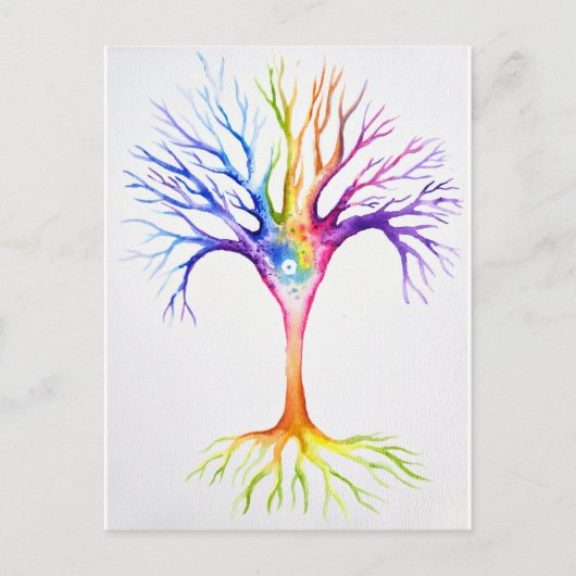 Grote kleurrijke neuronale boom briefkaart (Voorkant)