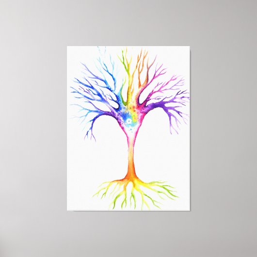 Grote kleurrijke neuronale boom canvas afdruk (Voorkant)