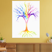 Grote kleurrijke neuronale boom canvas afdruk (Insitu (Woonkamer))