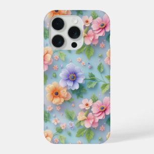 Grote Kleurrijke Papieren Bloemen iPhone 15 Pro Case