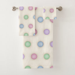 Grote kleurrijke pastel polka stippen bad handdoek