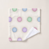 Grote kleurrijke pastel polka stippen bad handdoek (Wasdoekje)