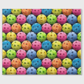 Grote kleurrijke pickleballen op zwart cadeaupapier (Vlak)
