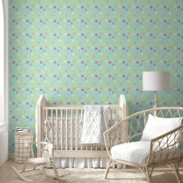 Grote kleurrijke polka dots ontwerp behang