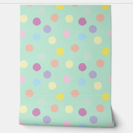 Grote kleurrijke polka dots ontwerp behang