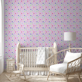 Grote kleurrijke polka dots ontwerp behang