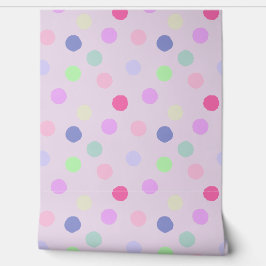 Grote kleurrijke polka dots ontwerp behang