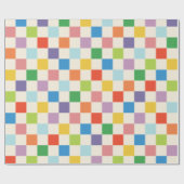Grote Kleurrijke Regenboog Checkerboard Patroon Cadeaupapier (Vlak)