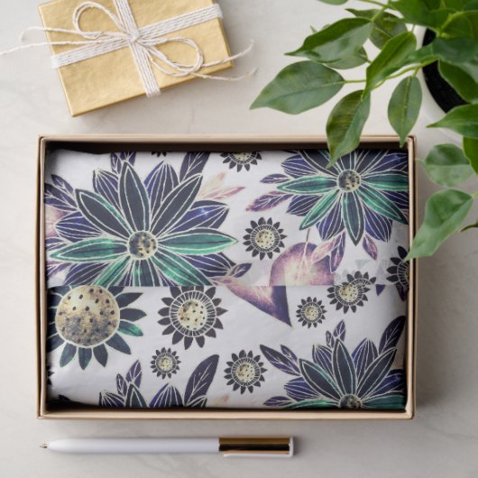 Grote Kleurrijke Retro Bloem Patroon Decoupage Tissuepapier (Geschenk)