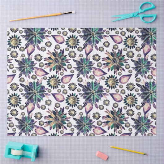 Grote Kleurrijke Retro Bloem Patroon Decoupage Tissuepapier (Craft)