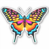 Grote Kleurrijke Swallowtail vlinder Sticker (Voorkant)