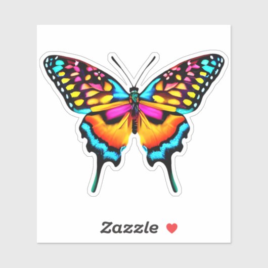 Grote Kleurrijke Swallowtail vlinder Sticker (Vel)