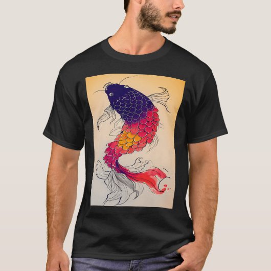 Grote kleurrijke vis t-shirt (Voorkant)