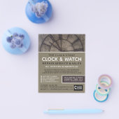 Grote klok gezicht, Horoloog Adverteren Flyer (Enkel)