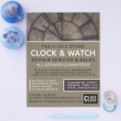 Grote klok gezicht, Horoloog Adverteren Flyer (Enkel)