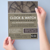 Grote klok gezicht, Horoloog Adverteren Flyer (Hand)