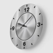 Grote klok in Chrome zilver (Hoek)