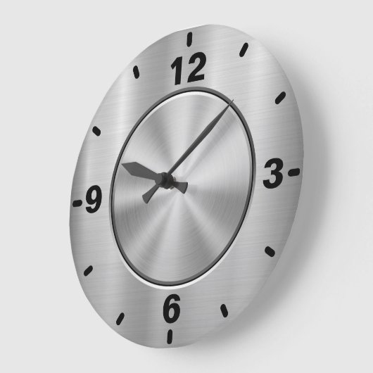 Grote klok in Chrome zilver (Hoek)