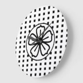 Grote klok "Klok aan, Klok uit zwart-wit" (Hoek)