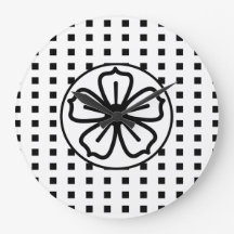 Grote klok "Klok aan, Klok uit zwart-wit"