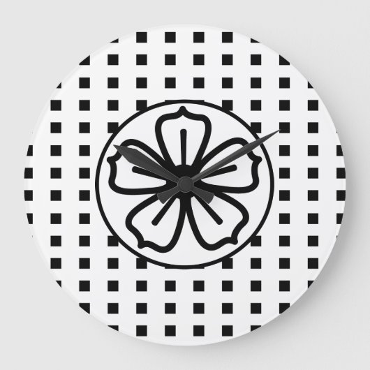 Grote klok "Klok aan, Klok uit zwart-wit" (Voorkant)