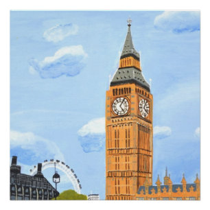 Grote klok Londen Glanzende Poster