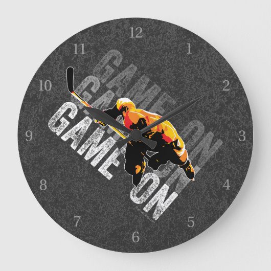 Grote klok met Game On (Hockey) (Voorkant)