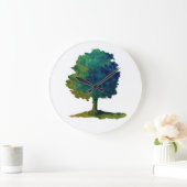 Grote klok met groene schaduwboom (Huis)