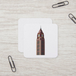 Grote Klokkentoren: Art Deco Tijdhouder Sticker Vierkante Visitekaartje