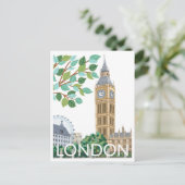 Grote klokkentoren van Londen reisillustratie Briefkaart (Staand voorkant)