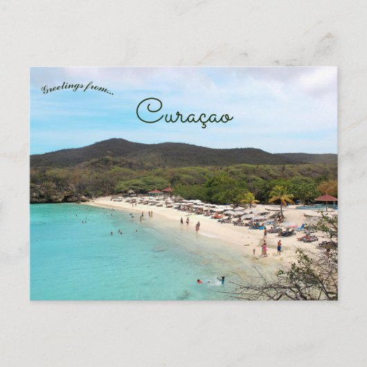 Grote Knip-strand Curaçao Briefkaart (Voorkant)