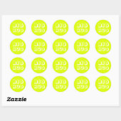 Grote knuffel, chartreuse wit ronde sticker (Vel)
