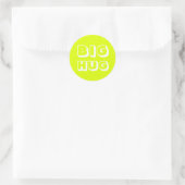 Grote knuffel, chartreuse wit ronde sticker (Tas)
