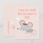 Grote knuffel! Cute grijze muis kinderverjaardag Briefkaart (Voorkant / Achterkant)