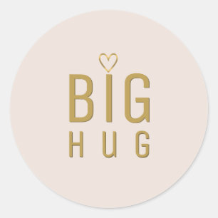 GROTE KNUFFEL met metalen gouden hart op blush roz Ronde Sticker