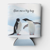 Grote knuffel Penguin op ijsfoto met tekst Blikjeskoeler (Voorkant)