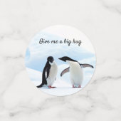 Grote knuffel Penguin op ijsfoto met tekst Confetti (Kleine voorkant)