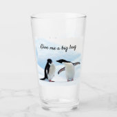 Grote knuffel Penguin op ijsfoto met tekst Glas (Voorkant)