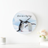 Grote knuffel Penguin op ijsfoto met tekst Klok (Huis)