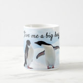 Grote knuffel Penguin op ijsfoto met tekst Koffiemok (Center)
