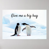 Grote knuffel Penguin op ijsfoto met tekst