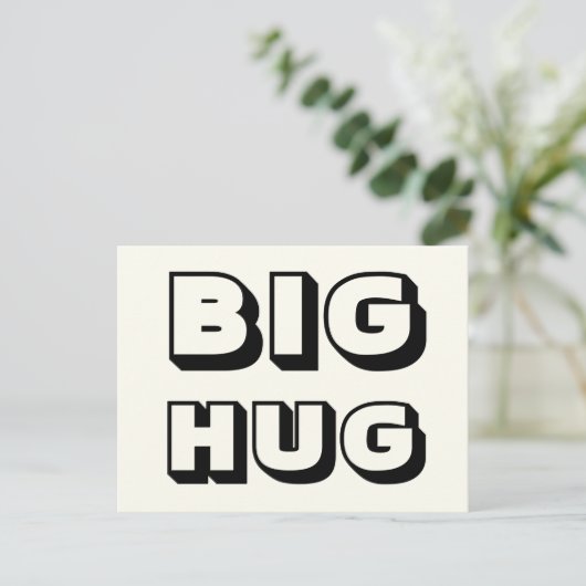 Grote knuffel, zwart ivoor briefkaart (Staand voorkant)