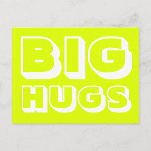Grote knuffels, chartreuse wit briefkaart