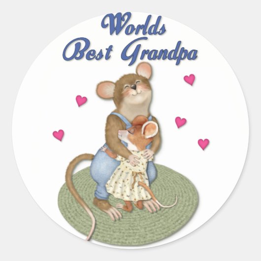 Grote knuffels opa ronde sticker (Voorkant)