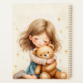 Grote Knuffels Schattig Meisje dat een Teddydbeer  Planner (Achterkant)