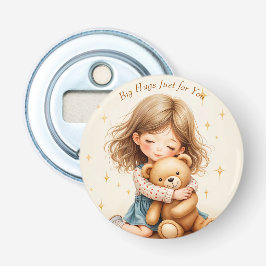 Grote Knuffels Schattige Meisje Knuffelen Teddy Be Button Flesopener