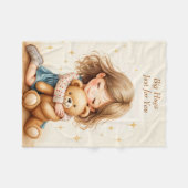 Grote Knuffels Schattige Meisje Knuffelen Teddy Be Fleece Deken (Voorkant (Horizontaal))