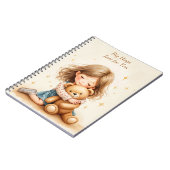 Grote Knuffels Schattige Meisje Knuffelen Teddy Be Notitieboek (Linkerzijde)